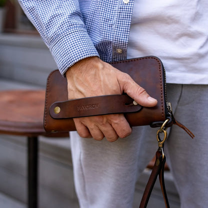 Pochette à main en cuir