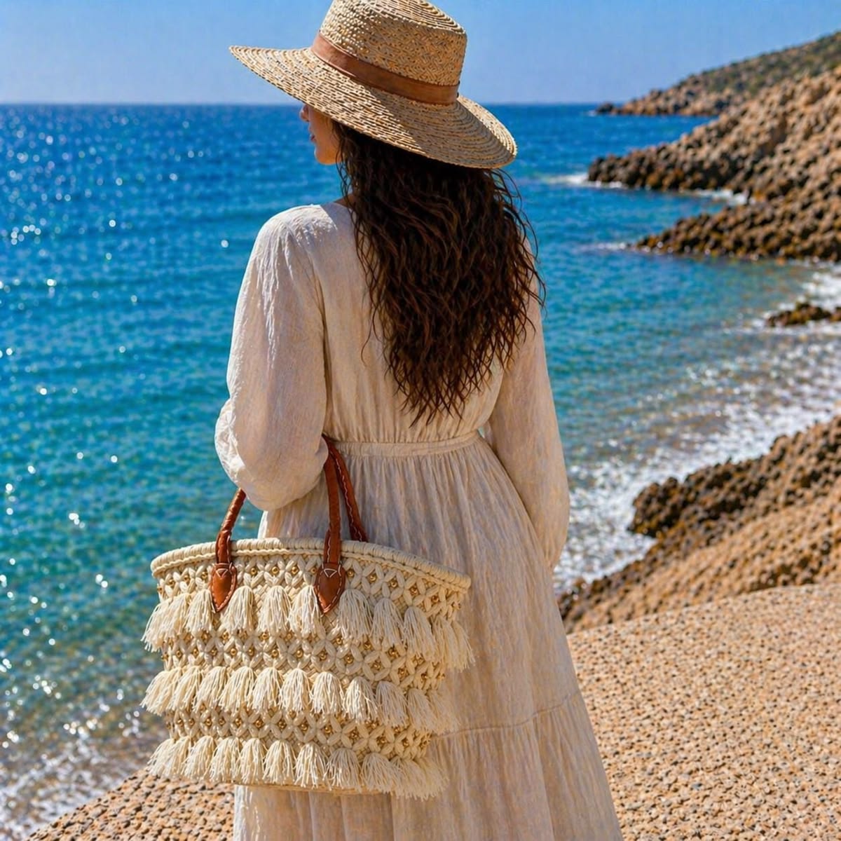 Sac Cabas en Raphia Naturel